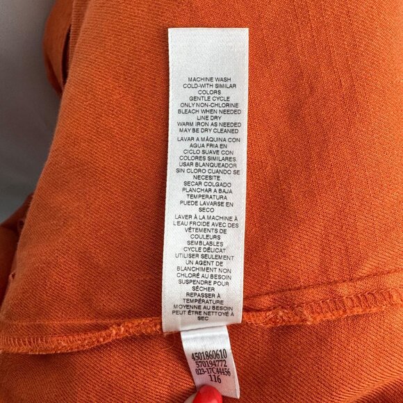 Chicos Orange Button-Up Jacket Linen Blend w/ Gold Accents Chicos Sz 4 (XXL/20)‎ - Picture 9 of 9